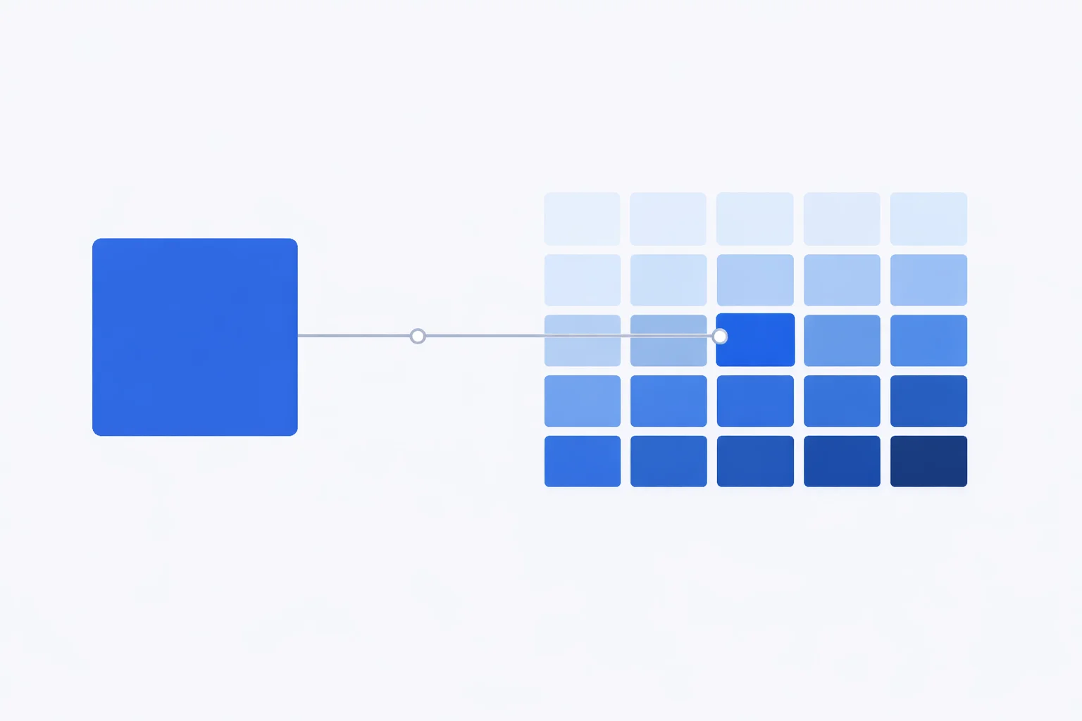 Hex to Tailwind color converter showing a brand hex swatch matched to the nearest Tailwind shade with its bg-blue-500 class name