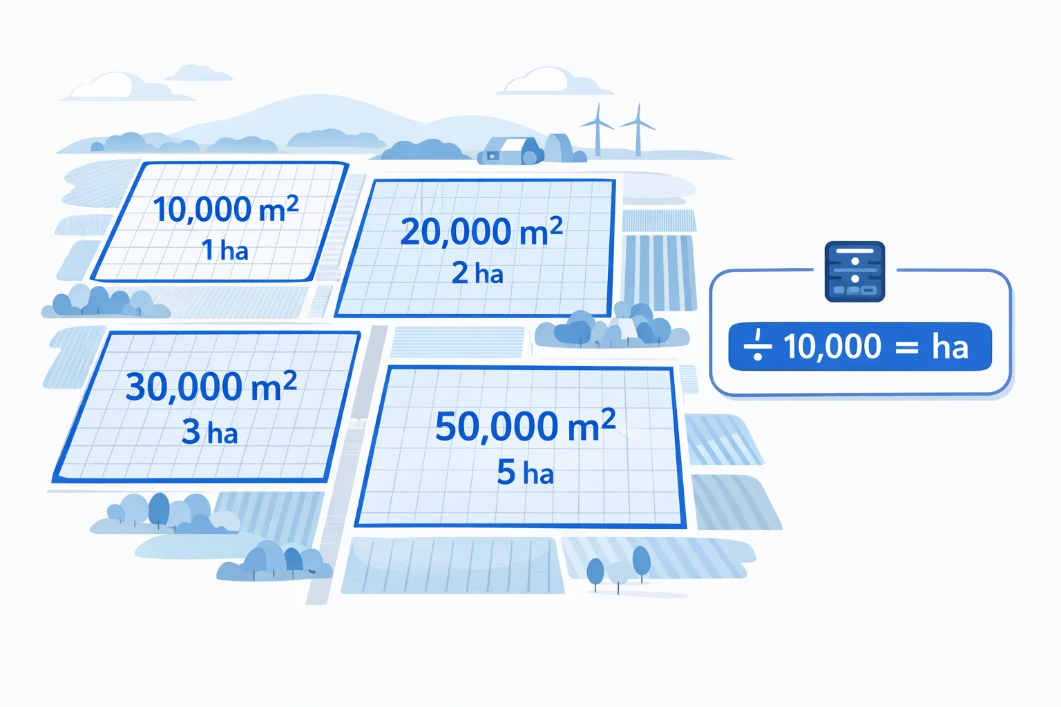 Square Meters to Hectares Converter