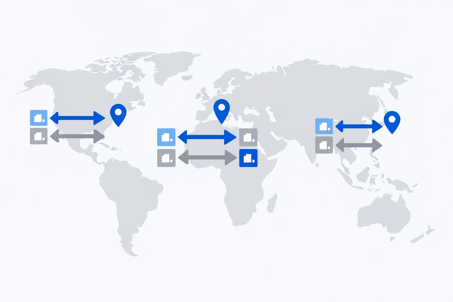 World map showing metric to imperial floor area conversions with apartment examples from Paris, Tokyo, and New York labeled in both square meters and square feet